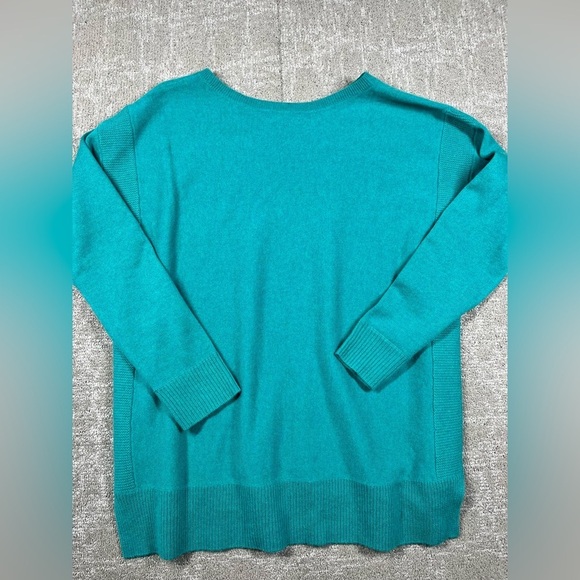 J. Crew 100% Italian Cashmere Crew Neck Teal Long Sleeve Luxury Sweater Womens S - Picture 6 of 6